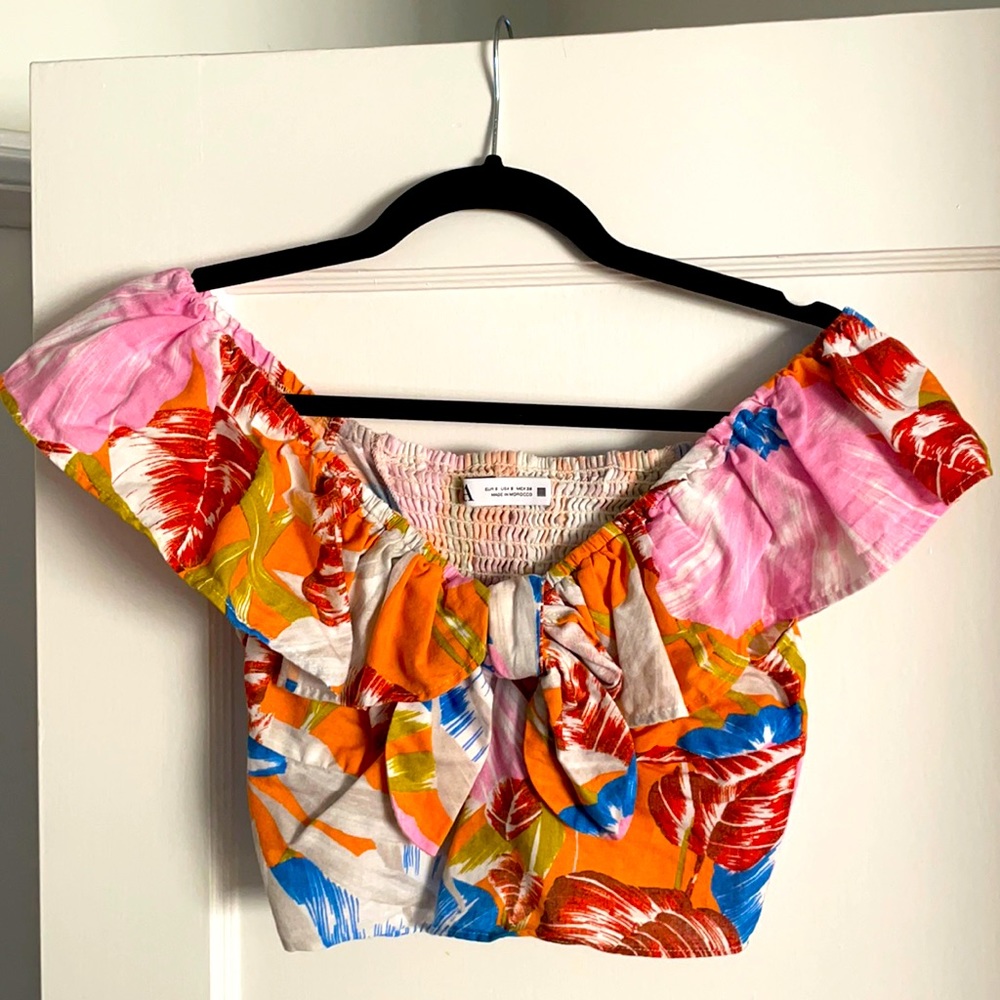 Zara Tropical Floral Crop Top